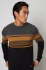 Threadbare Black Cotton Colourblock Crew Neck Jumper