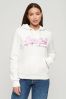 Superdry White Embellished Vintage Logo Hoodie