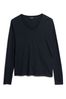 Superdry Blue Long Sleeve Jersey V-Neck Top