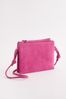 Bright Pink Leather Cross-Body Bag