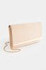 Nude Clutch Bag With Detachable Cross-Body Chain