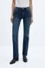Mango Blue Low Rise Flared Jeans