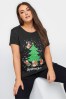 Yours Curve Black Christmas Novelty T-Shirt