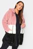 Yours Curve Pink Colourblock Tunic Hoodie