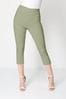 Roman Green Chrome Cropped Stretch Trousers