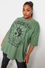 Yours Curve Green Boxy T-Shirt