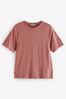 Rose Pink Premium 100% Linen Crew Neck Slim Fit Short Sleeve T-Shirt, Regular