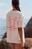 Pink Graphic Bold Summer Print Graphic Short Sleeve Crew Neck T-Shirt, Regular