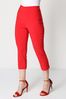 Roman Red Cropped Stretch Trousers