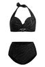 Linzi Black Zebra Print Amalfi Moulded Cup High Waist Bikini