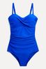 Linzi Cobalt Blue Capri Bandeau Soft Cupped Tummy Control Swimsuit With Detachable Straps