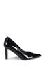 Linzi Black Patent Shoes Parley Overjoyed Stiletto Pointed Court Heels