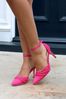 Linzi Pink Serri Court Stiletto Heels With Mesh Front Detail