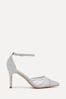 Linzi Silver Serri Court Stiletto Heels With Mesh Front Detail