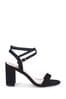Linzi Black Annessa Block Heeled Sandals With Cross Over Ankle Strap