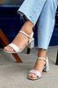 Linzi Silver Glitter Darcie Barely There Block Heeled Sandals