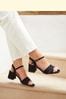 Linzi Vivian Wide Fit Heeled Sandals With Crossover Front Strap