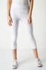 Roman White Cropped Stretch Trousers