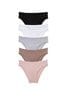 Victoria's Secret PINK Black/White/Grey/Nude Cheeky Multipack Cotton Knickers