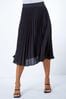 Roman Black Petite Pleated Midi Skirt