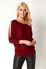 Roman Red Split Sleeve Top