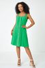 Roman Green Petite Button Front Pocket Dress