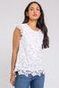 Roman White Broderie Butterfly Overlay Detail Top