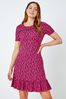 Roman Pink Floral Lace Detail Jersey Dress