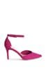 Linzi Pink Maci Stiletto Court Heels With Ankle Strap