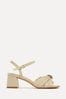 Linzi Cream Charlotte Block Heeled Sandals With Bow Front Detail