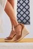 Linzi Brown Gracio Rope Platform Espadrille Wedges With Wrap Around Ankle Strap