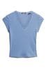 Superdry Blue Athletic Essential Lace Trim V-Neck T-Shirt