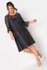 Yours Curve Black Sweetheart Lace Swing Dress