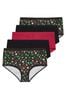 Yours Curve Red Full Briefs Knickers 5 Pack