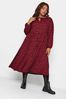 Yours Curve Red Textured Midaxi Dress