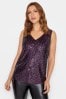 Long Tall Sally Purple Sequin Swing Vest Top