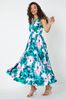 Dusk Green Sleeveless Floral Print Maxi Dress