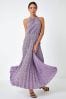 Roman Purple Ditsy Floral Halter Neck Maxi Dress