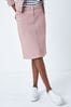 Roman Pink A-Line Knee Length Denim Skirt