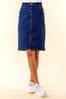 Roman Denim Blue A-Line Knee Length Denim Skirt