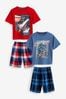 Red/Blue Space Short Woven Bottom Pyjamas 2 Pack (3-16yrs)