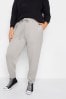 Yours Curve Grey Elasticated Cuff Side Pocket Trousers