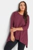 Yours Curve Red Hanky Hem Pocket Tunic