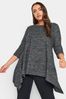 Yours Curve Grey Hanky Hem Pocket Tunic