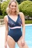 Zoggs Square Back Panel One Piece Swimsuit with Full Foam Cups