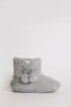 Simply Be Grey Wide Fit Faux Fur Lined Slipper Boots