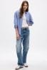 Gap Blue Stripe Organic Cotton Oversized Long Sleeve Shirt