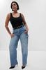 Gap Light Indigo 90s Mid Rise Loose Cargo Jeans