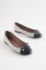 Monochrome Forever Comfort® Round Toe Leather Ballerina Shoes