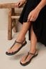 Schwarz - Forever Comfort® Slingback-Sandalen aus Leder mit Tanga und Zehensteg